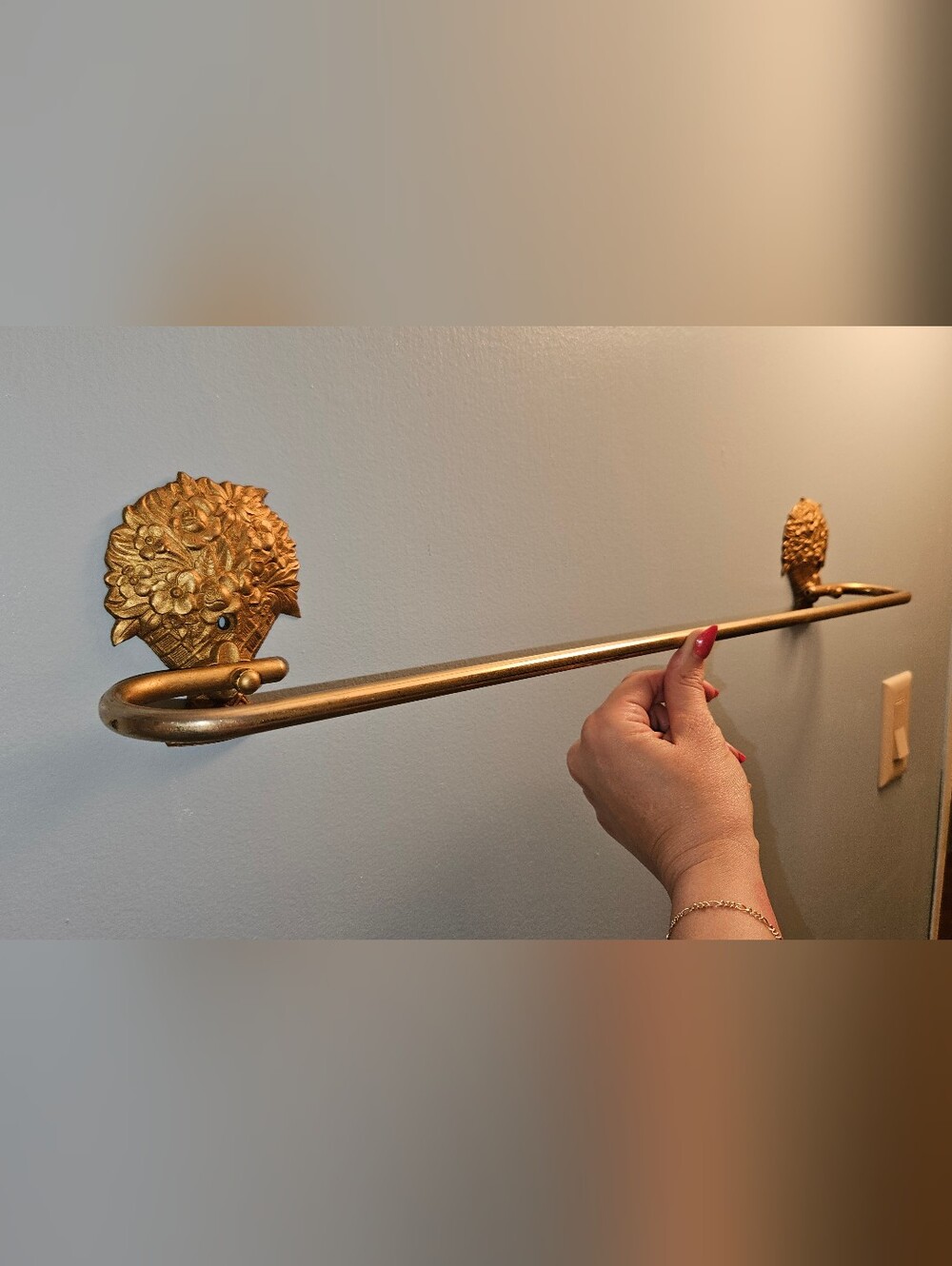 Vintage Brass Towel Bar